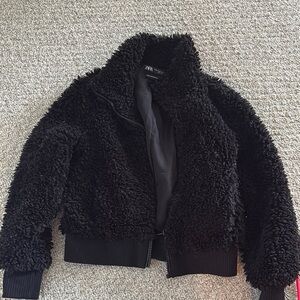 Zara Black Textured Jacket